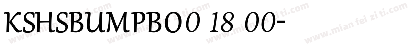 KSHSBUMPBO0 18 00字体转换